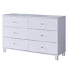 48 Inch 6 Drawer Dresser with Straight Legs, White By Casagear Home
