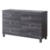 47.25 Inches 6 Drawer Dresser with Straight Legs, Distressed Gray By Casagear Home