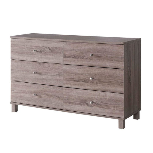 47.25 Inches 6 Drawer Dresser with Straight Legs, Taupe Brown By Casagear Home