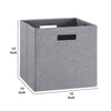 13 11 Inch Fabric Draped Foldable Storage Bin Cutout Handles Set of 2 Gray By Casagear Home BM233635