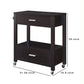 2 Drawer Wooden Kitchen Cart with Casters and 1 Open Shelf Dark Brown By Casagear Home BM233696