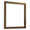 39 Inch Square Wooden Frame Rustic Mirror, Walnut By Casagear Home