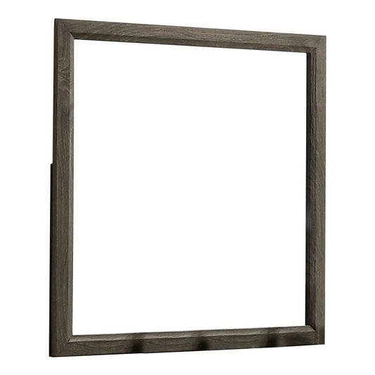 35 Inch Transitional Style Wooden Frame Mirror, Gray By Casagear Home