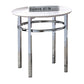 23 Inch Round Faux Marble Top End Table, White and Chrome By Casagear Home
