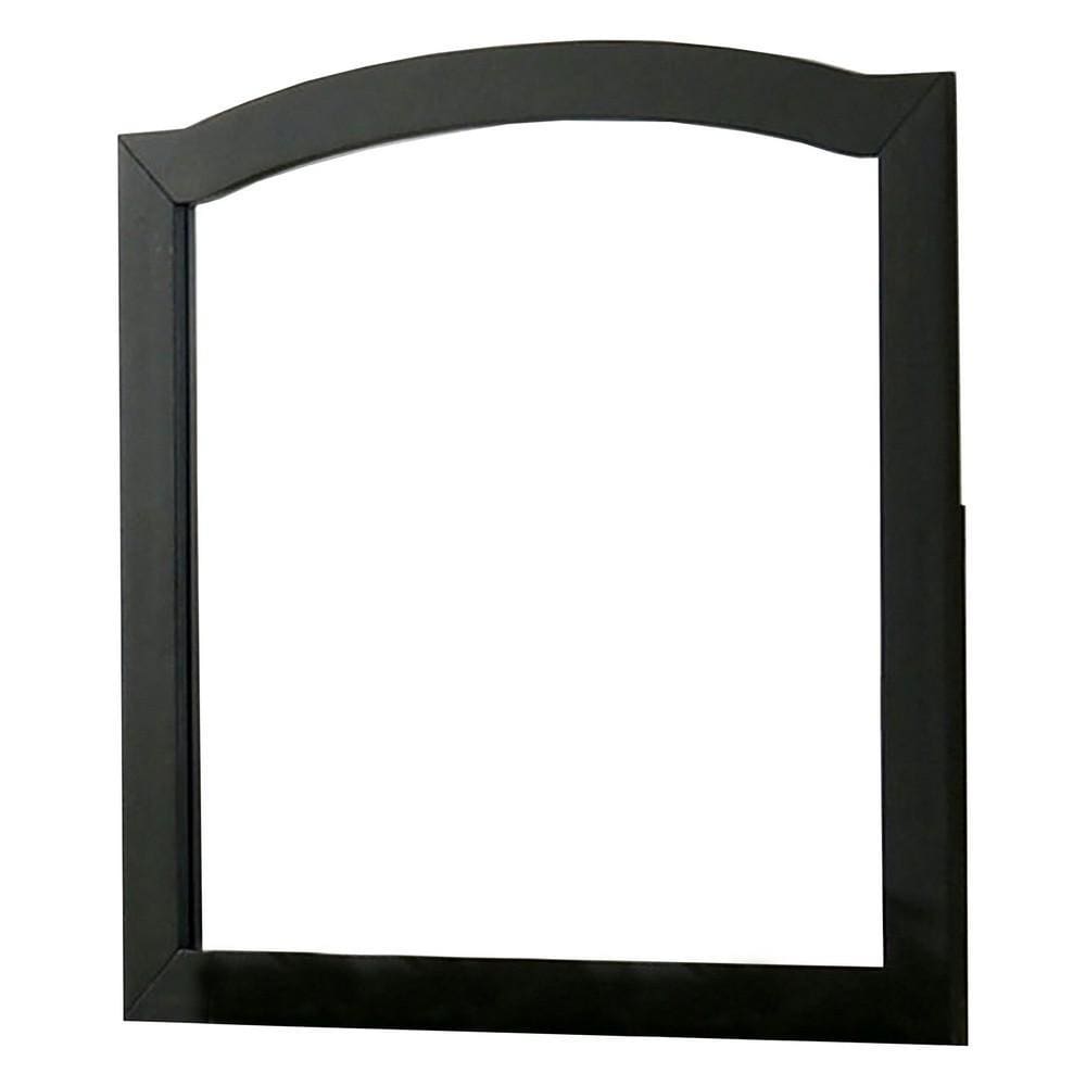 35 Inch Transitional Style Wooden Frame Square Mirror, Black By Casagear Home
