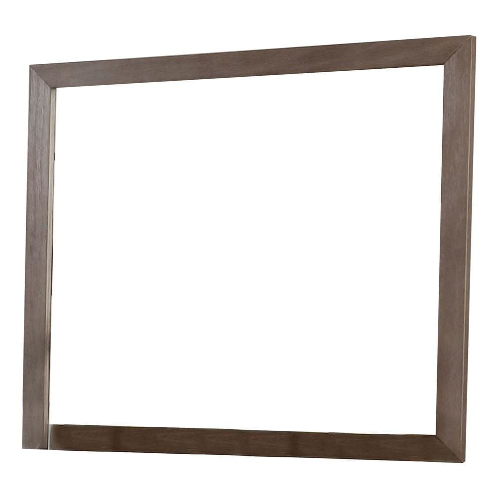 Mirror | Rectangular Wood Frame | 36" | Brown