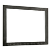 39 Inch Mirror with Rectangular Wooden Frame, Dark Gray By Casagear Home