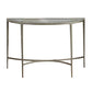 Semicircular Glass Top Sofa Table with Sleek Tapered Legs, Silver By Casagear Home