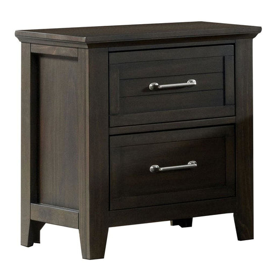2 Drawer Wooden Nightstand with Plank Style Front, Brown By Casagear Home