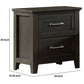 2 Drawer Wooden Nightstand with Plank Style Front Brown By Casagear Home BM233833