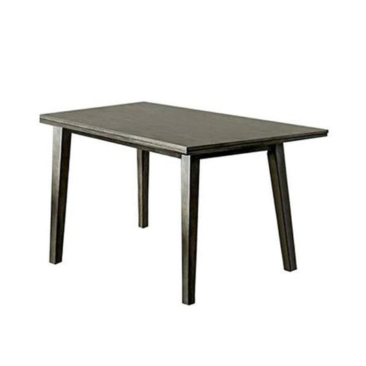 Rectangular Wooden Dining Table with Tapered Block Legs, Gray By Casagear Home