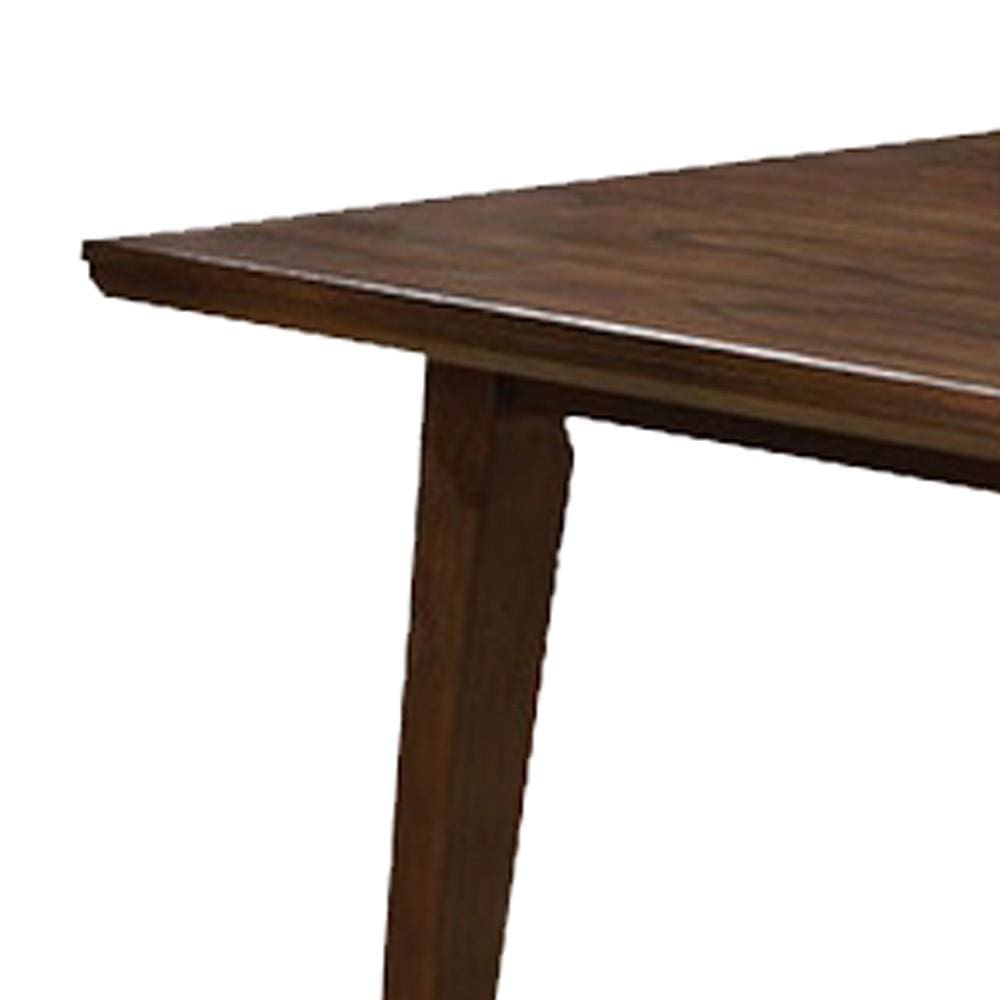 Rectangular Wooden Dining Table with Tapered Block Legs Brown By Casagear Home BM233842