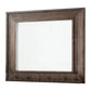 Wooden Frame Mirror with Raised Edges and Grain Details, Brown By Casagear Home