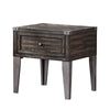 1 Drawer Wooden End Table with Metal Angled Legs, Brown By Casagear Home