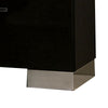 Two Drawer Nightstand with USB Charger and Bar Handle Pulls Black By Casagear Home BM233858
