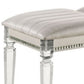 Tufted Leatherette Seater Wooden Bench with Mirror Accents White By Casagear Home BM233878