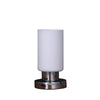 Table Lamp | Cylindrical Glass Shade | Touch Switch | White