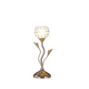 Metal Table Lamp with Floral Shade and Acrylic Crystals Gold By Casagear Home BM233924