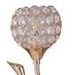 Metal Table Lamp with Floral Shade and Acrylic Crystals Gold By Casagear Home BM233924