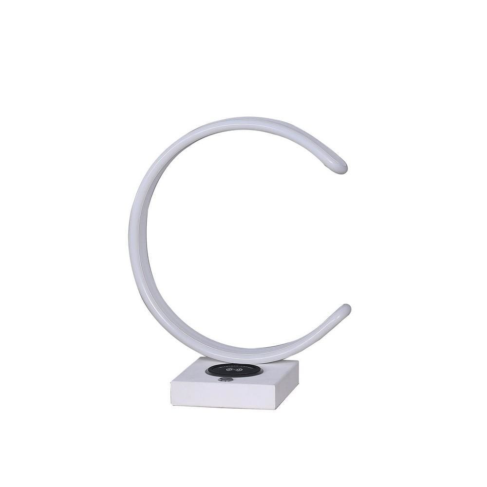 Table Lamp | Metal | C Shaped | USB Plugin | White