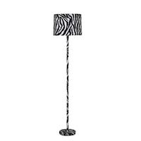 Floor Lamp | Fabric Wrapped | Animal Print | White & Black