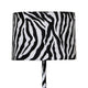 Fabric Wrapped Floor Lamp with Animal Print White and Black By Casagear Home BM233931