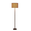 Fabric Wrapped Floor Lamp with Dotted Animal Print Brown and Black By Casagear Home BM233932