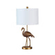 Table Lamp | Polyresin Flamingo Design | Round Base | Gold