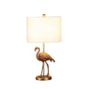 Polyresin Standing Flamingo Design Table Lamp with Round Base Gold By Casagear Home BM233934