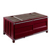Container Style Coffee Table with Sliding Doors, Red By Casagear Home
