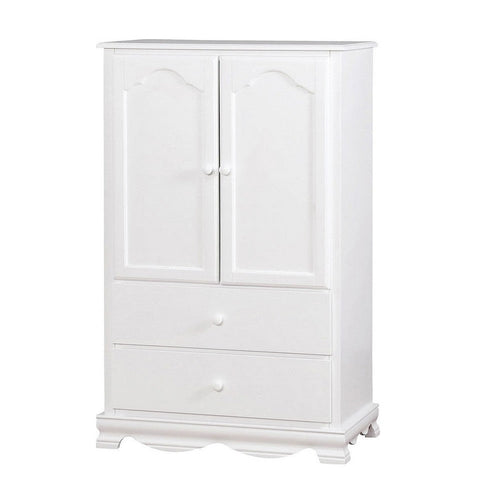 Armoire | 51" | 2 Drawers | Arched Base | Wood | White
