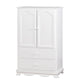 51 Inch 2 Drawer Wooden Armoire with Arched Base, White By Casagear Home