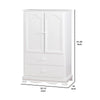 51 Inch 2 Drawer Wooden Armoire with Arched Base White By Casagear Home BM235459