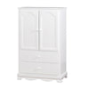 51 Inch 2 Drawer Wooden Armoire with Arched Base, White By Casagear Home