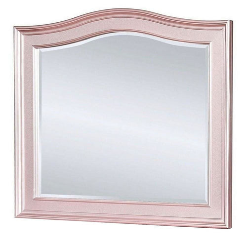 Contemporary Wood Frame Mirror | 46" | Rose Pink