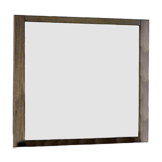 Contemporary Wood Frame Mirror | Rectangular | 40" | Brown