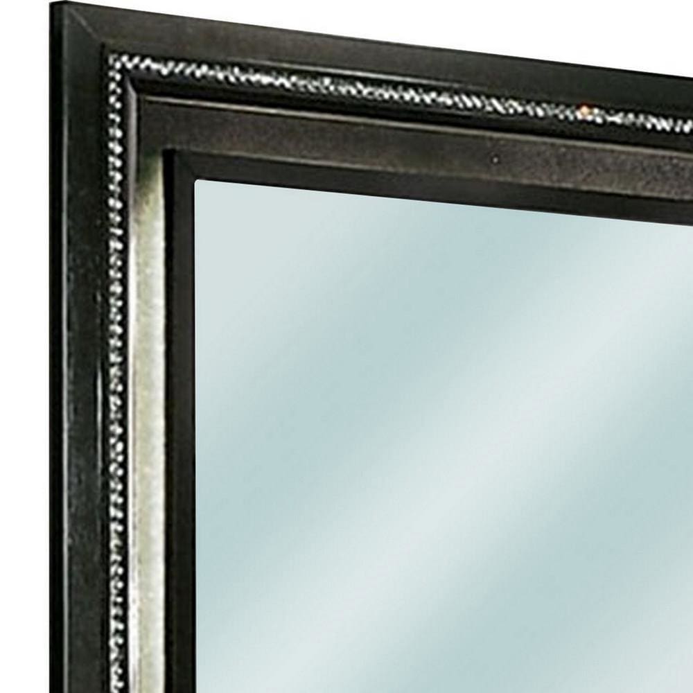 46 Inch Contemporary Style Wooden Mirror Metallic Gray By Casagear Home BM235480