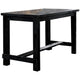 Counter Height Table | Rectangular | Block Legs | Antique Black