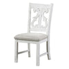 Open Scroll Back Wooden Side Chair with Padded Seat, Set of 2, White By Casagear Home