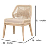 Intricate Rope Weaved Padded Dining Chair Set of 2 Beige and Brown By Casagear Home BM235553