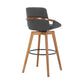 30 Inches Leatherette Swivel Barstool Gray and Brown By Casagear Home BM236355
