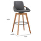 30 Inches Leatherette Swivel Barstool Gray and Brown By Casagear Home BM236355