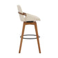 30 Inches Leatherette Swivel Barstool Cream and Brown By Casagear Home BM236356