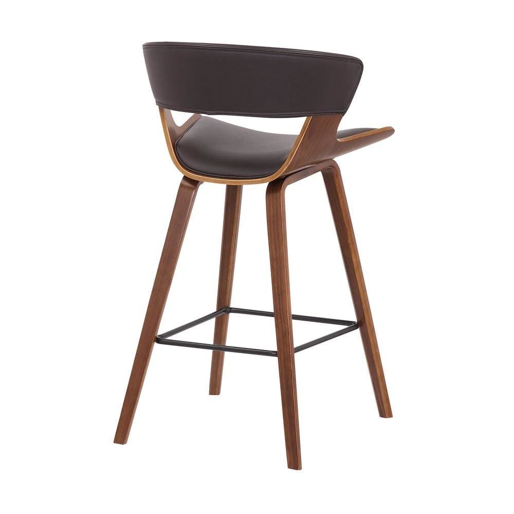 27 Inches Saddle Seat Leatherette Counter Stool Brown By Casagear Home BM236363