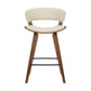 27 Inches Saddle Seat Leatherette Counter Stool Cream and Brown By Casagear Home BM236365
