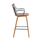 26 Inches Counter Height Barstool with Spindle Back Brown and Black By Casagear Home BM236366