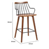 26 Inches Counter Height Barstool with Spindle Back Brown and Black By Casagear Home BM236366