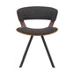 18 Inches Curved Padded Dining Chair with Angled Legs Brown and Black By Casagear Home BM236370