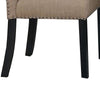 Wooden Side Chairs with Nailhead Trims Set of 2 Beige and Black By Casagear Home BM236573