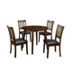 5 Piece Dining Set with Wood Table and Ladder Back Chairs | Brown